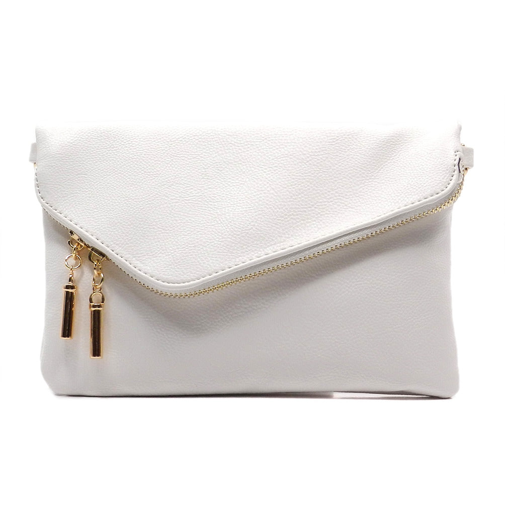 Envelope 3 way Clutch Wristlet and Purse in White Purple Horizon