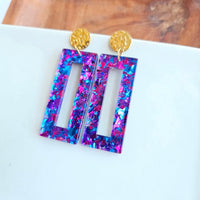 Confetti Purple Sparkle Dangles