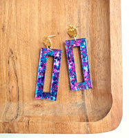 Confetti Purple Sparkle Dangles