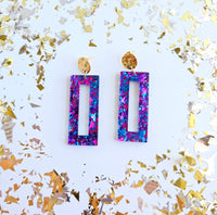 Confetti Purple Sparkle Dangles