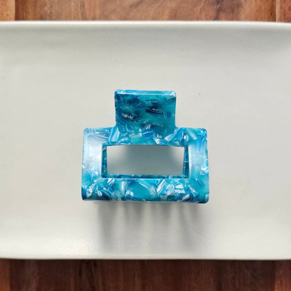 Acrylic Square Hair Claw-Blue