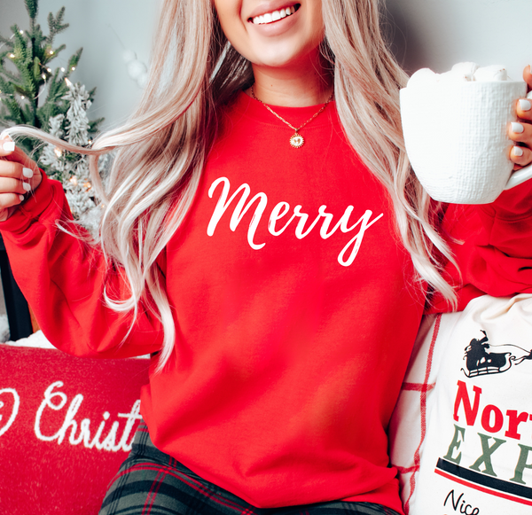 Merry White Unisex Heavy Blend™ Crewneck Sweatshirt (8 colors!)