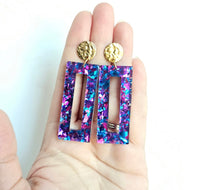 Confetti Purple Sparkle Dangles