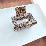 Acrylic Square Hair Claw-Cheetah