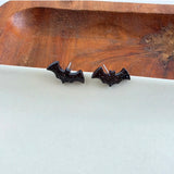 Bat Studs-Black Glitter