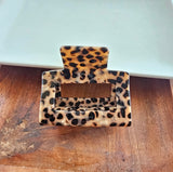 Acrylic Square Hair Claw-Cheetah