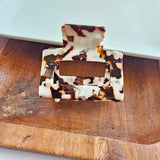 Acrylic Square Hair Claw-Cowhide