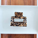 Acrylic Square Hair Claw-Cheetah