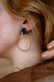 Midnight Marble-Gold Hoops