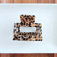 Acrylic Square Hair Claw-Cheetah