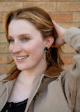 Midnight Marble-Gold Hoops