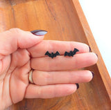Bat Studs-Black Glitter