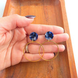 Midnight Marble-Gold Hoops