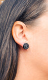 Druzy Studs in Black 12mm