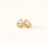 Teardrop Crystal Stud in Gold