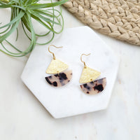 Blonde Tortoise Shell Dangle Earrings