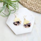 Blonde Tortoise Shell Dangle Earrings