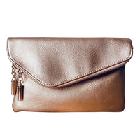 Envelope 3 Way Clutch Wristlet and Purse in Rose Gold