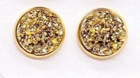 Gold Druzy 12mm Studs