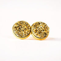 Gold Druzy 12mm Studs