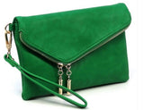 Envelope 3 way Clutch Wristlet and Purse in Green