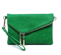 Envelope 3 way Clutch Wristlet and Purse in Green