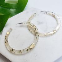 Gold Flake Hoop Earrings