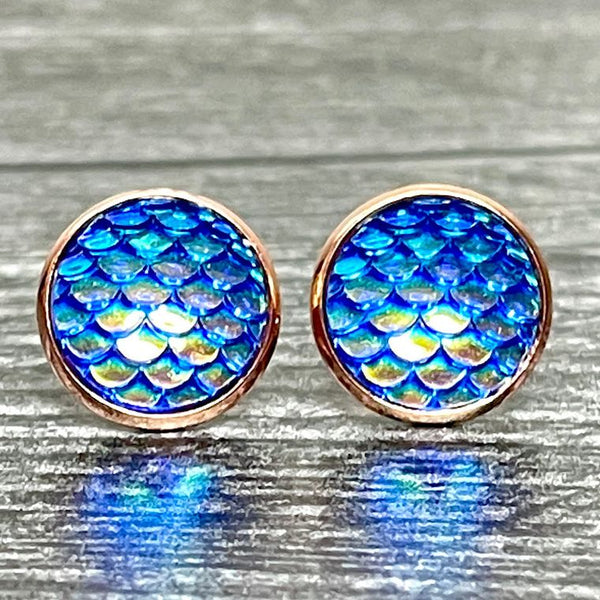 Mermaid Studs in Blue