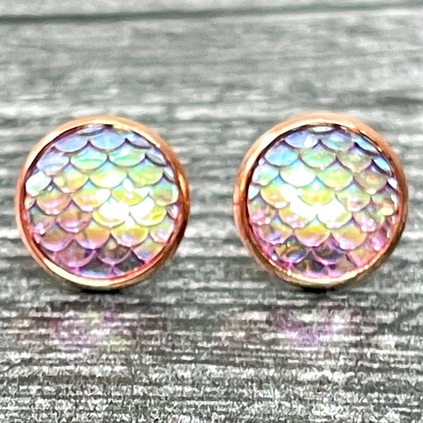 Mermaid Studs in Pink