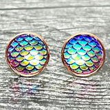 Mermaid Studs in Purple