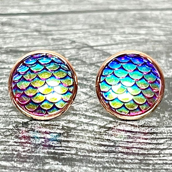 Mermaid Studs in Purple