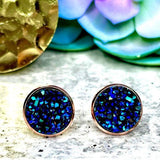 Winter Blue Druzy Earrings