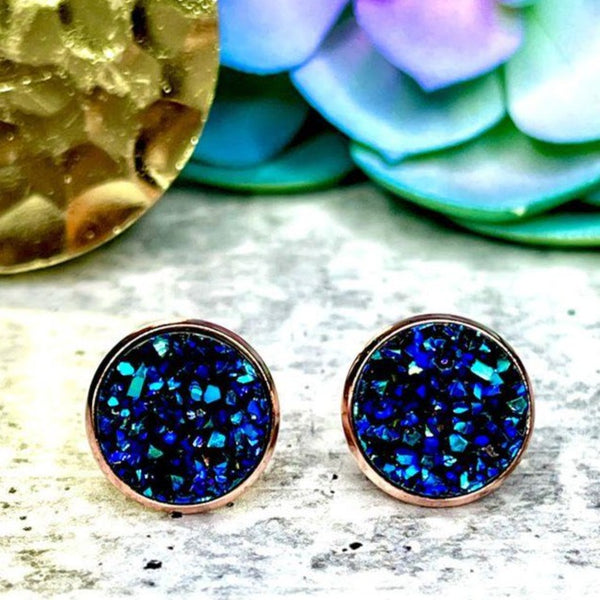 Winter Blue Druzy Earrings