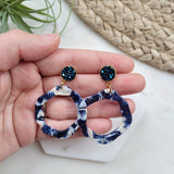 Navy Seas Druzy Dangle Earrings