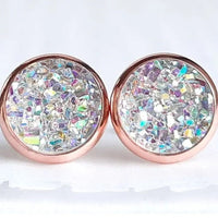 Druzy Studs in Opal 10mm