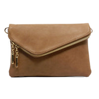 Envelope 3 way Clutch Wristlet and Purse in Tan