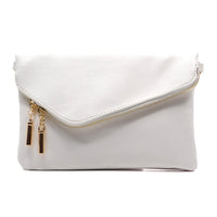 Envelope 3 way Clutch Wristlet and Purse in White