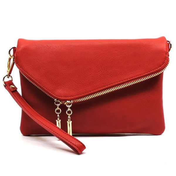 Envelope 3 Way Purse Wristlet and Clutch in Red