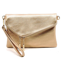 Envelope 3 Way Clutch Wristlet and Purse in Rose Gold