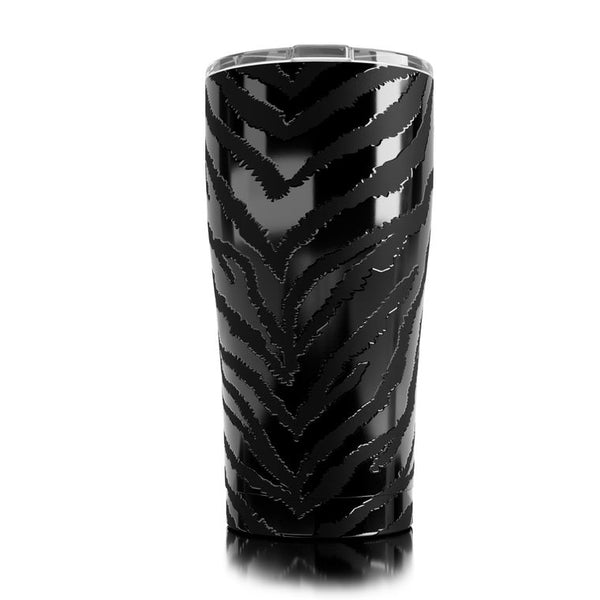 20 Oz Black Zebra Tumbler