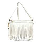 Western Fringe Clutch Cross Body Bag in White