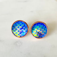 Mermaid Studs in Blue