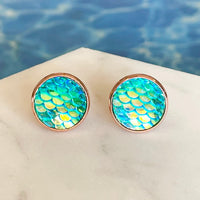 Mermaid Studs in Green