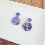 Navy Stone Drop Earrings