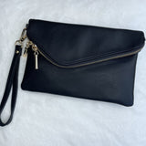 Envelope 3 way Clutch Wristlet and Purse in Black