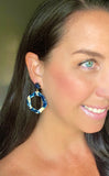 Navy Seas Druzy Dangle Earrings