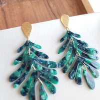 Palm Earrings - Green