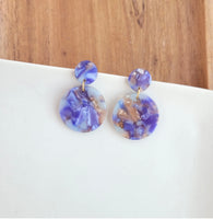 Navy Stone Drop Earrings