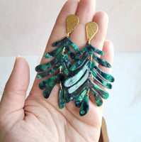 Palm Earrings - Green