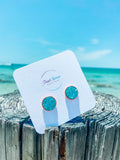 Clear Blue Druzy Earrings